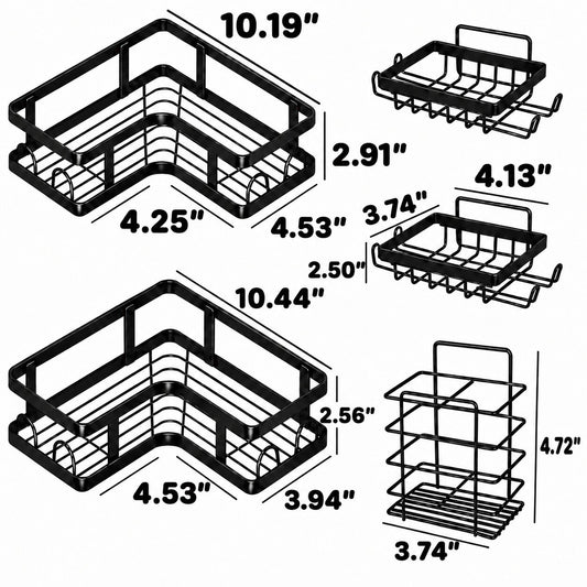Corner Shower Caddy - Set of 5