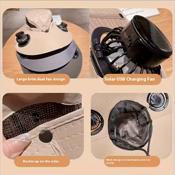(신품) 밭일/등산용 선풍기 모자 (Free 사이즈)