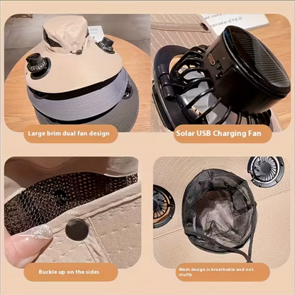 (신품) 밭일/등산용 선풍기 모자 (Free 사이즈)