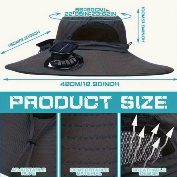 (신품) 밭일/등산용 선풍기 모자 (Free 사이즈)