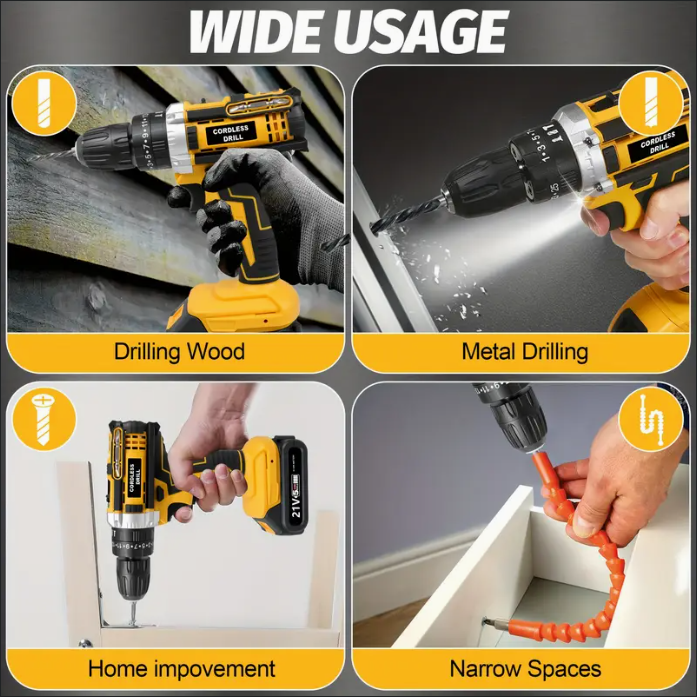 임팩트 드릴 398in-lbs 21V 2Ah x2