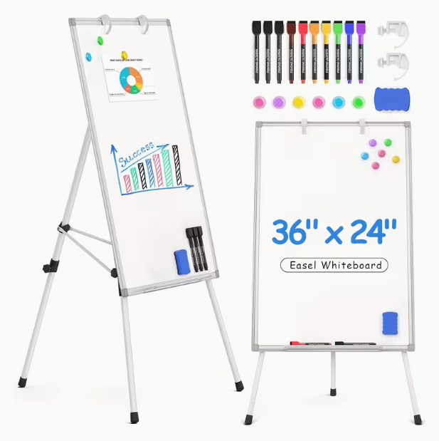 (신품) 36x24" 삼각대 화이트 보드 Set