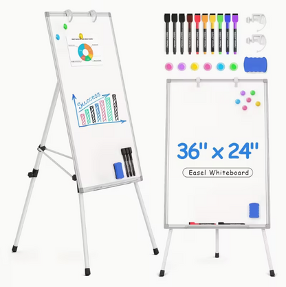 (신품) 36x24" 삼각대 화이트 보드 Set