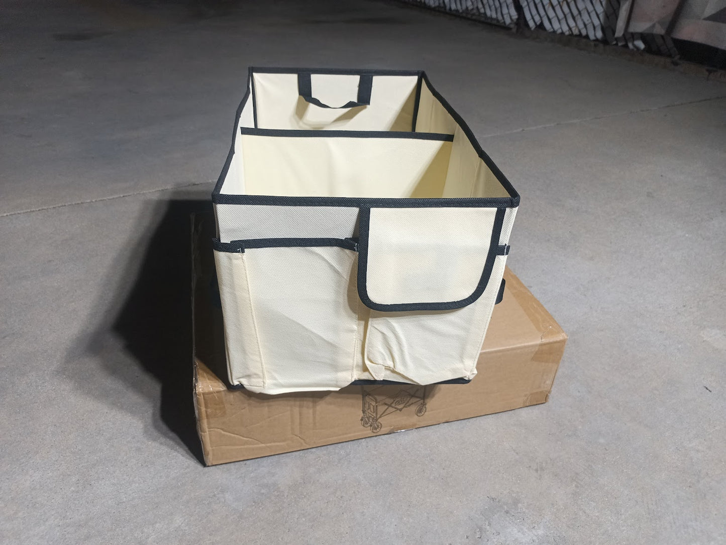 (신품) 차 트렁크 정리박스 - 베이지