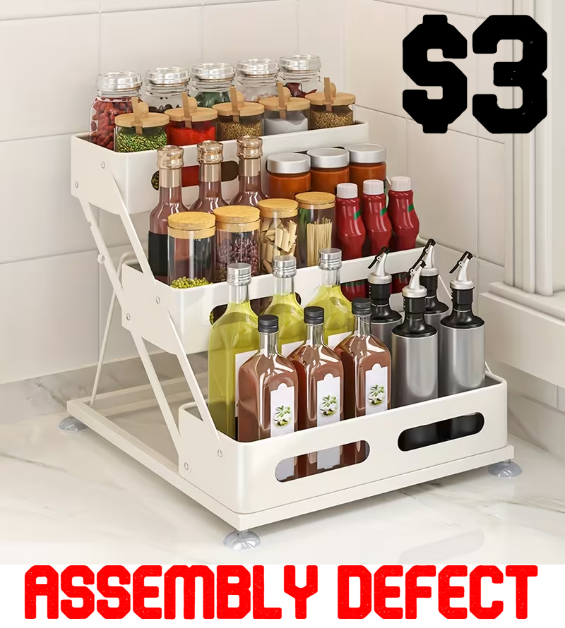 (조립불량) 3단 양념렉 - 흰색