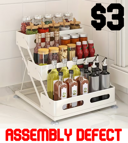 (조립불량) 3단 양념렉 - 흰색