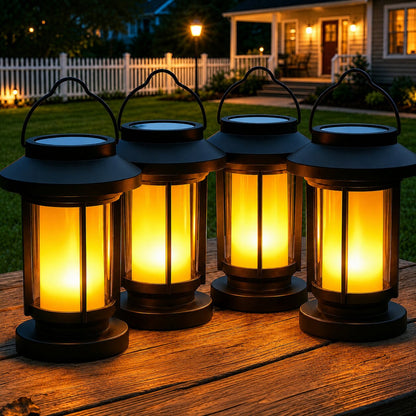 Flickering Solar Glass Lantern