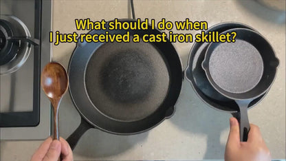 4-Piece Cast Iron Skillet Set - 10" / 7.6" / 6.3" / 5.6" (Pre-Seasoned)
