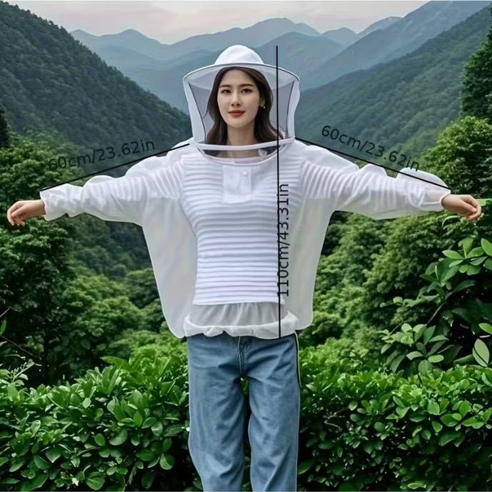 벌레 물림 / 벌 쏘임 방지 모자 + 윗도리