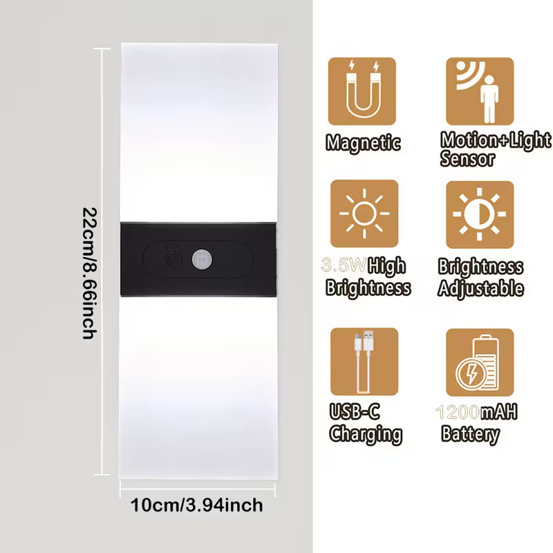 USB 충전식 아크릴 센서등 - 1 개